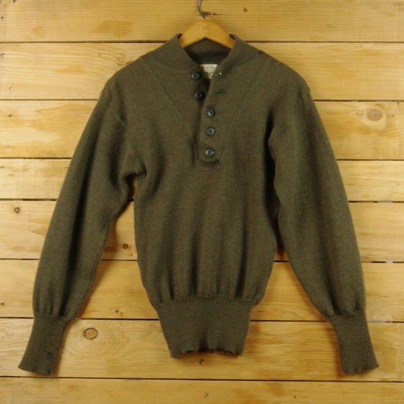 Wool Jeep Sweater Vtg 70s 